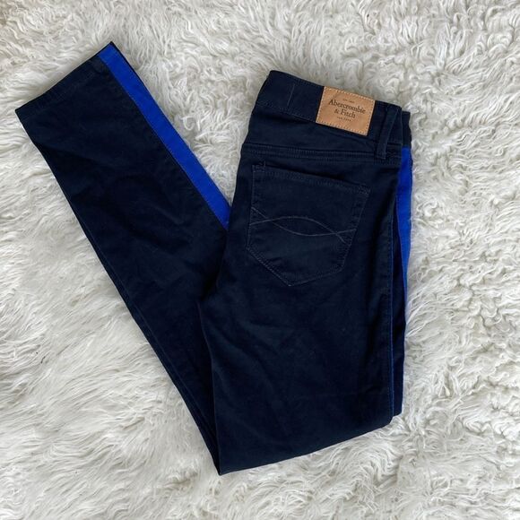 Abercrombie & Fitch Five Pocket Zip Fly Side Stripe Pants Size 24 EUC - Picture 2 of 12